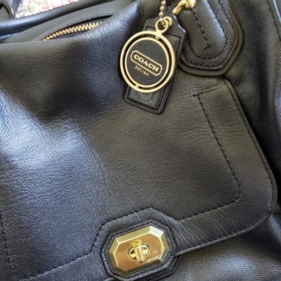 Coach Campbell Leather Turnlock Large Satchel - Picture 13 of 14